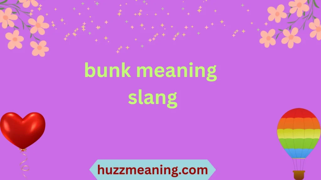 bunk meaning slang